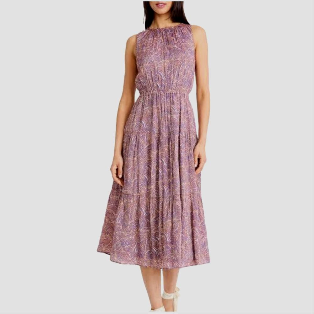6107)The Good Journey 12 Plum Achre Sleeveless Tiered Fit & Flare Cocktail Dress
